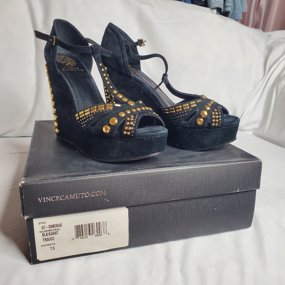 Vince Camuto Simonas platform wedge t-strap sandals